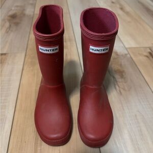 Toddler Hunter Red Rain Boots Size US 11